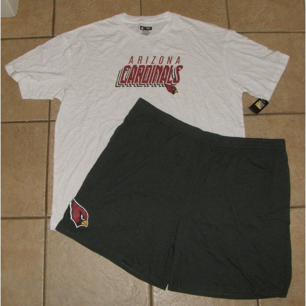 NEW Mens Sz 3XL Comfy ARIZONA CARDINALS Shorts & Shirt 2 Pc Pajama Lounge Set